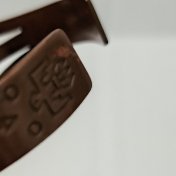 Vintage Native American Copper Cuff Bracelet Turquoise Stone Not Stamped - Picture 8 of 13